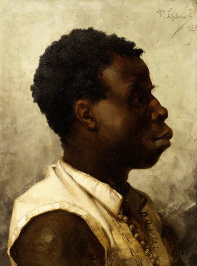 Portret van een jonge Afrikaan, 1883 door Theophile Marie Francois Lybaert